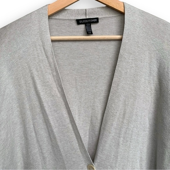 Eileen Fisher Cardigan L Pearl Cotton Silk Blend - Picture 6 of 13